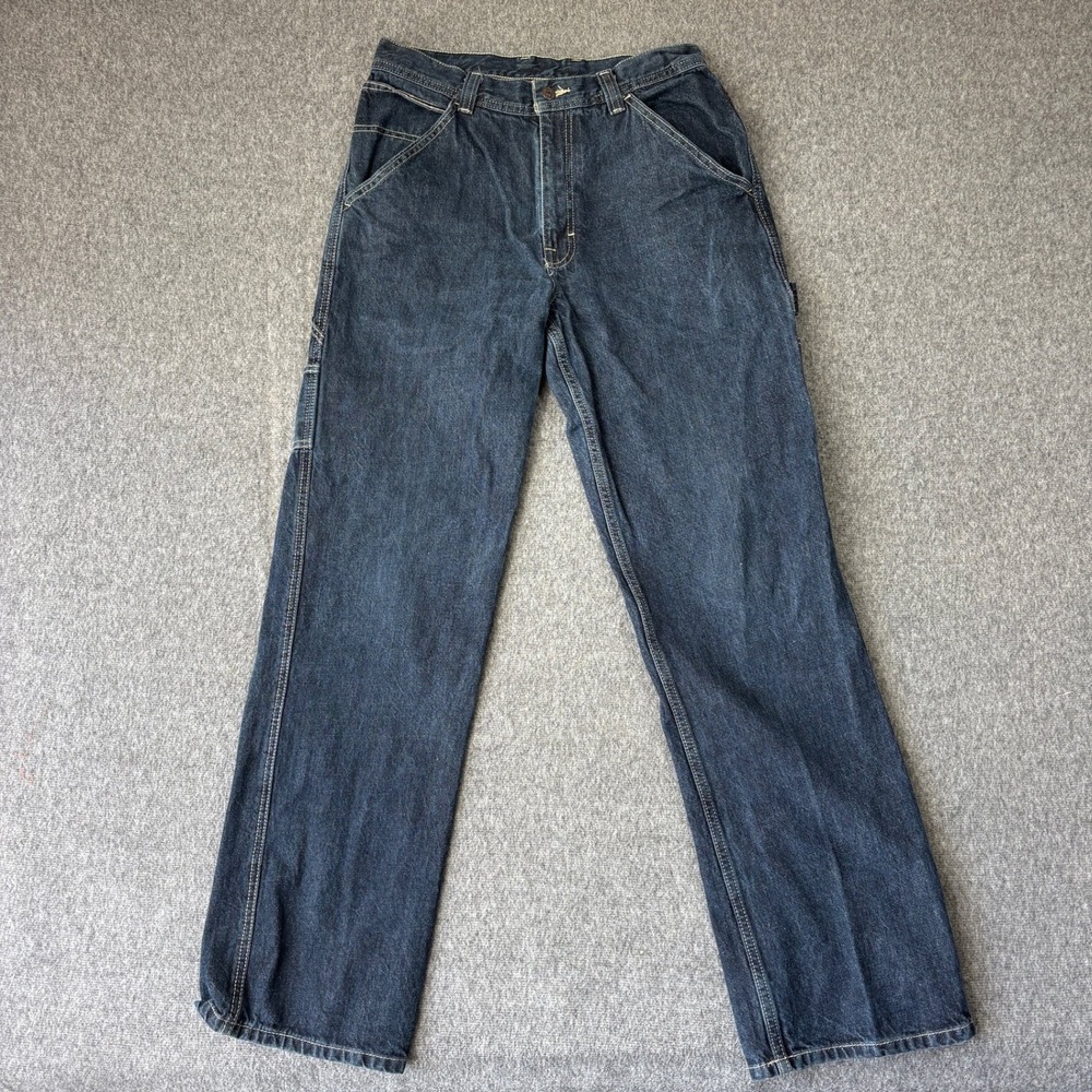 Arizona Carpenter Mens Dark Wash Blue Jeans Denim Utility Work 32x34